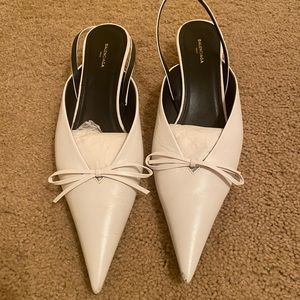 Balenciaga Knife Slingbacks White Sz 38.5